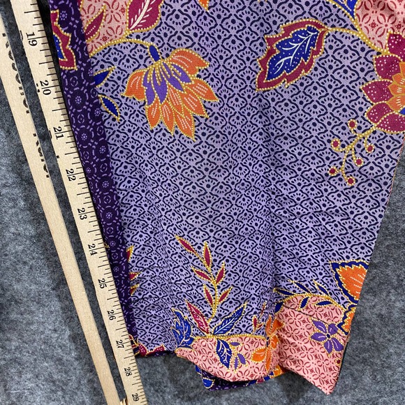 Johnny Was Jumpsuit Small Silk 1001 Nights Floral Boho Long Sleeve Straight Leg - Picture 8 of 11